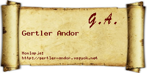 Gertler Andor névjegykártya